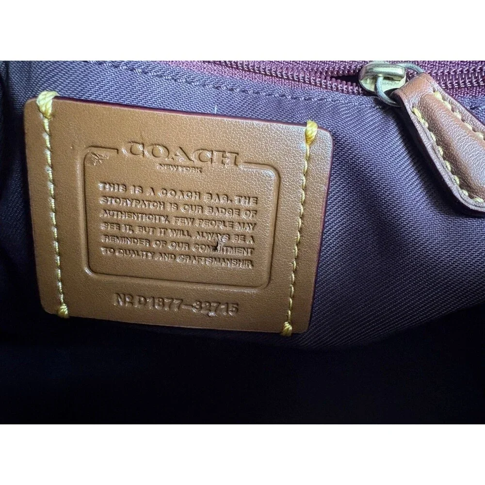 Coach Campus Backpack 23 In Signature Coated Canvas Brown Leather Purse 32715 - Picture 7 of 8